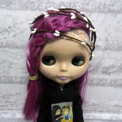 YC0053WHE Bjd Mini Headdress Flower Ring White