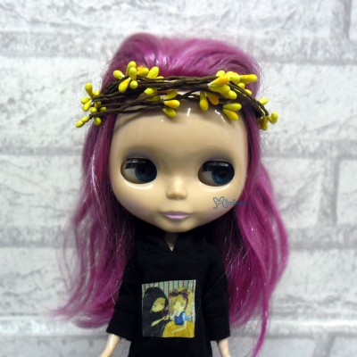 YC0053YEW Bjd Mini Headdress Flower Ring Yellow