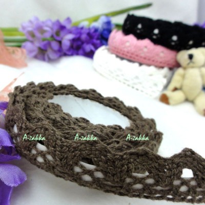 YTA004BRN Adhesive Sticker Single Trim Lace Fabric Tape Brown